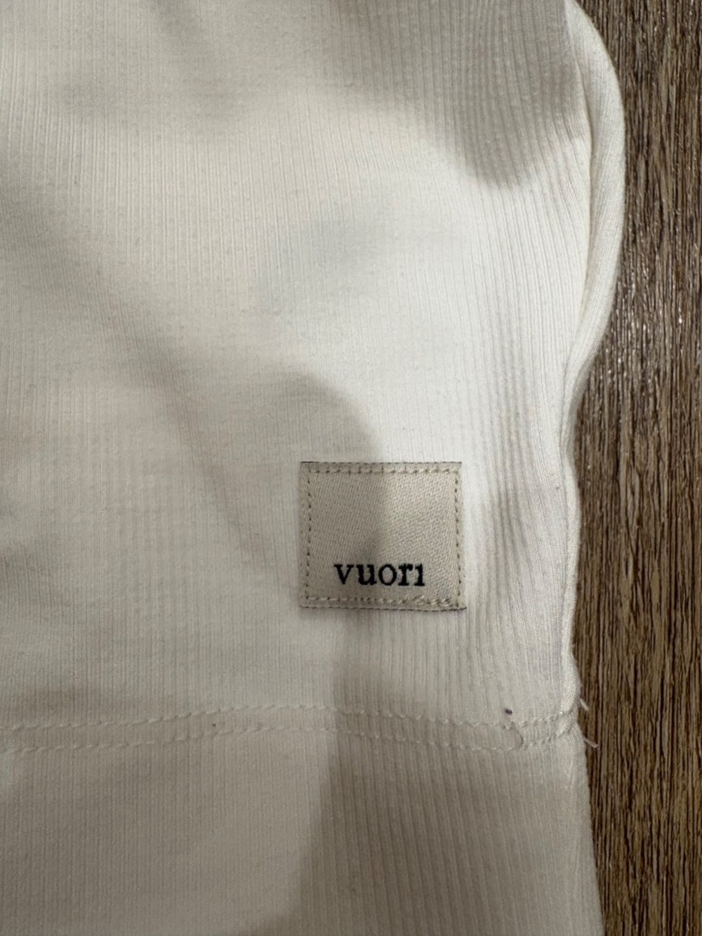 VUORI Ribbed Crop Half Zip Long Sleeve Top - White / Off-White [XS] - Picture 4 of 4